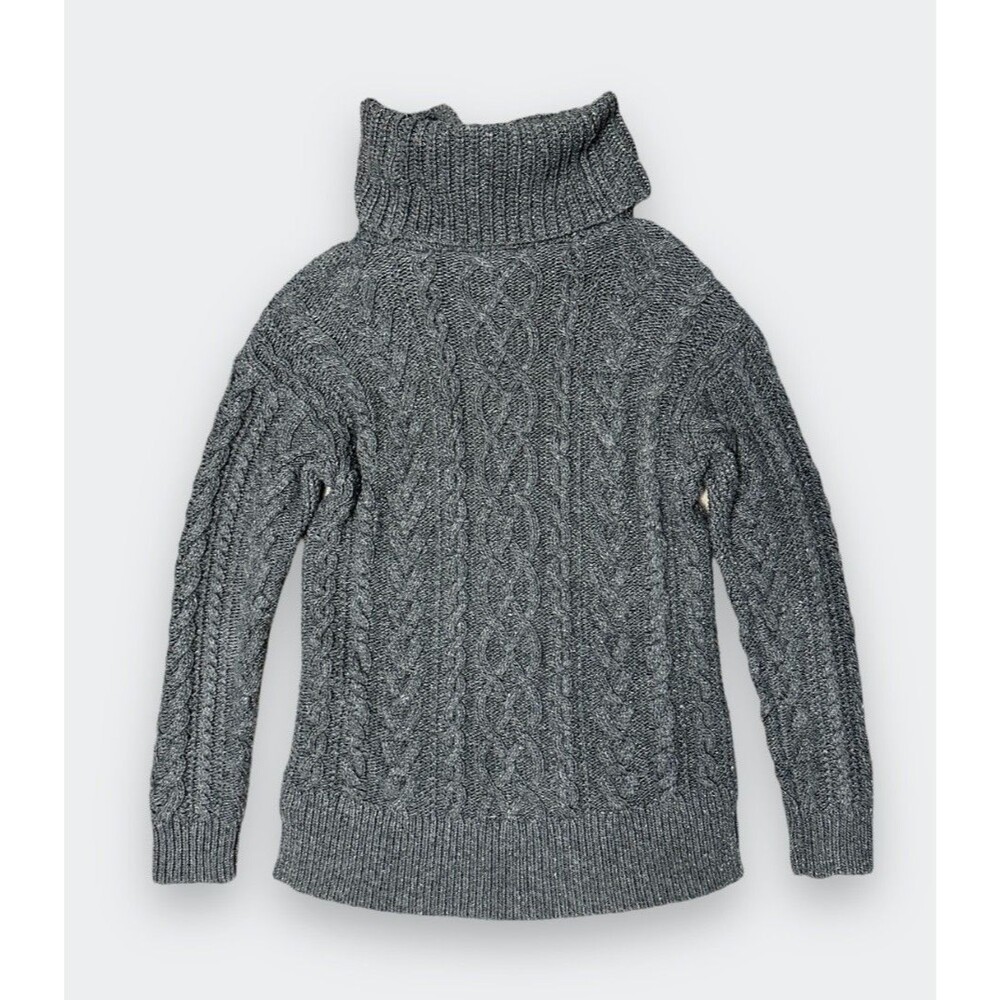 Lauren Ralph Lauren Cable Knit Cowl Neck Sweater Gray Size Small